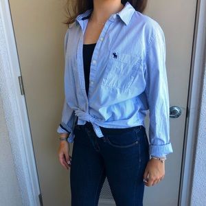 Blue stripped button down shirt